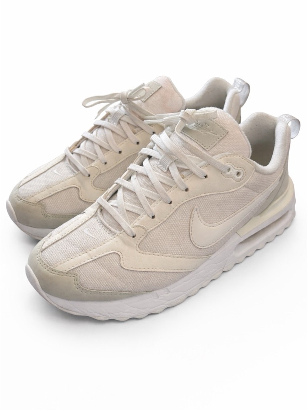 Nike Cream/White Mesh & Suede Sneakers Size 8